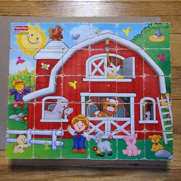 Fisher-Price Little People ABC Puzzle Wood Block Set - Picture 6 of 10